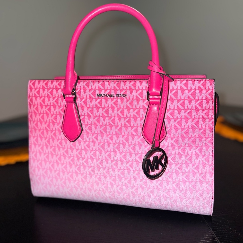 Michael Kors Pink Satchel with Ombré Monogram